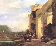 Italian Landscape with the Ruins of a Roman Bridge and Aqueduct cc, ASSELYN, Jan